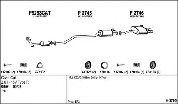 FENNO HO705 Exhaust System